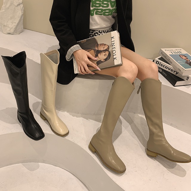 3色展開、韓流ロングブーツ　A01177