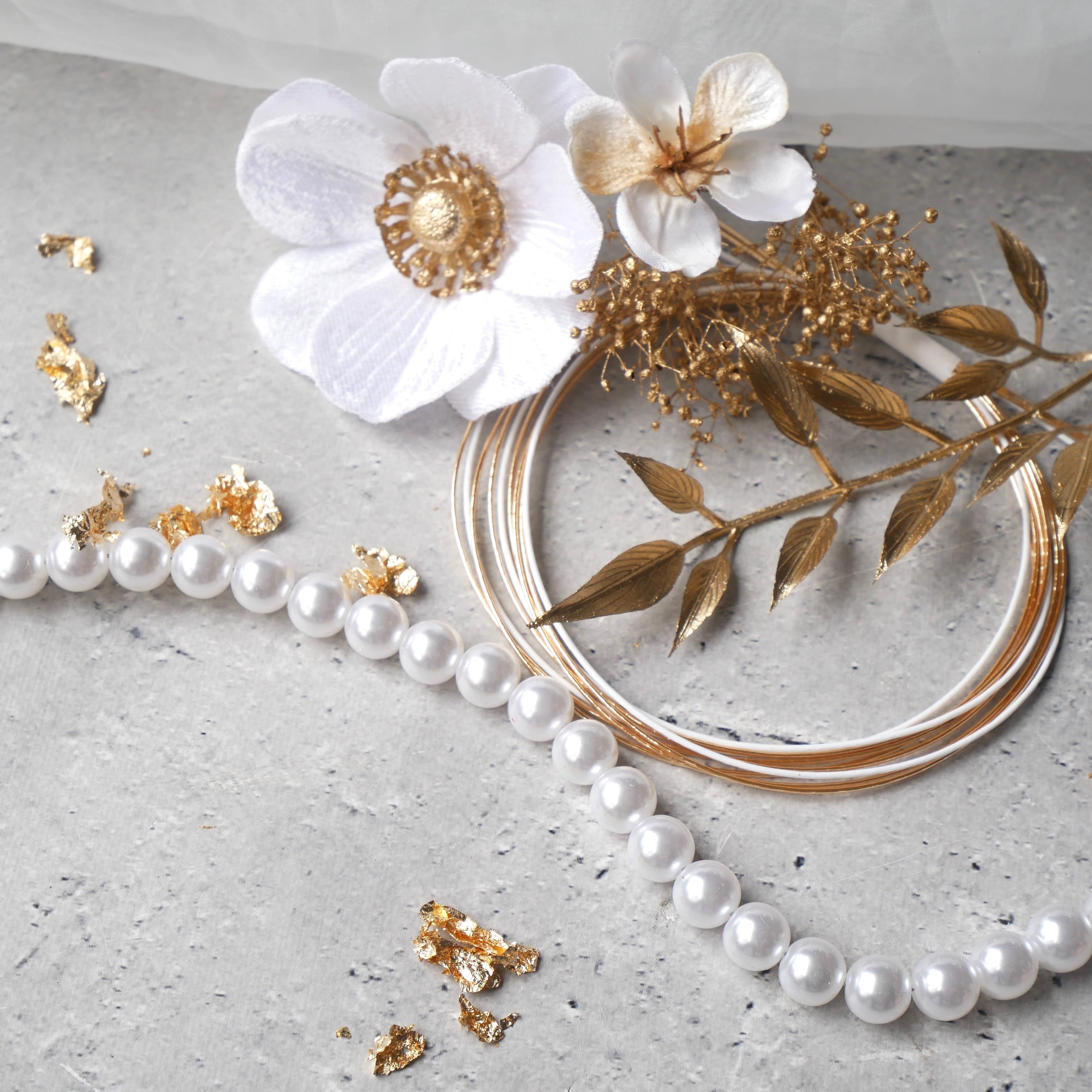 A288 パール 髪飾り ゴールド 成人式 卒業式 七五三 浴衣 結婚式 前