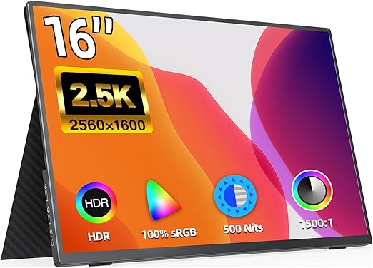 モバイルモニター kksmart 16インチ 超薄型 超軽量540g 狭額縁 高輝度