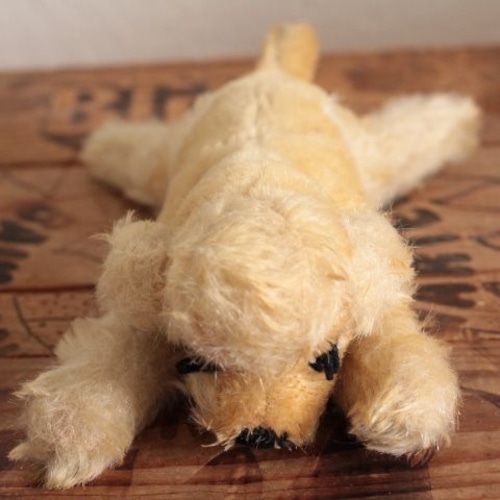 [n1]アンティーク シュタイフ 眠り犬Floppy Snobbyプードル 犬/dog 17cm