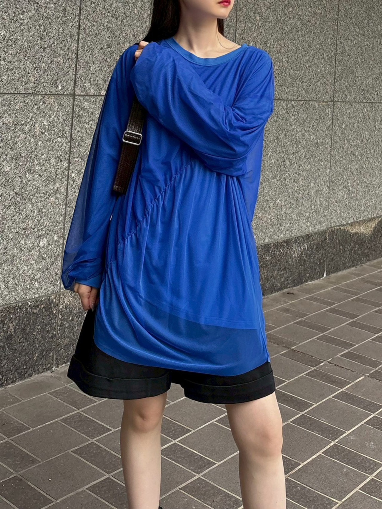 MMG130TEC チュール重ねギャザーTシャツ