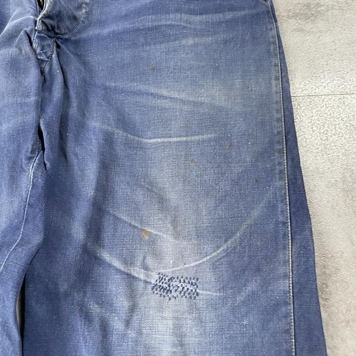 30-40s フレンチワーク Metis リネンパンツ 針式シンチ W34 詳細写真13