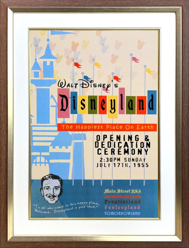 ディズニー テーマパーク「ディズニーランド/オープニング・セレモニー」展示用フック付ポスター
