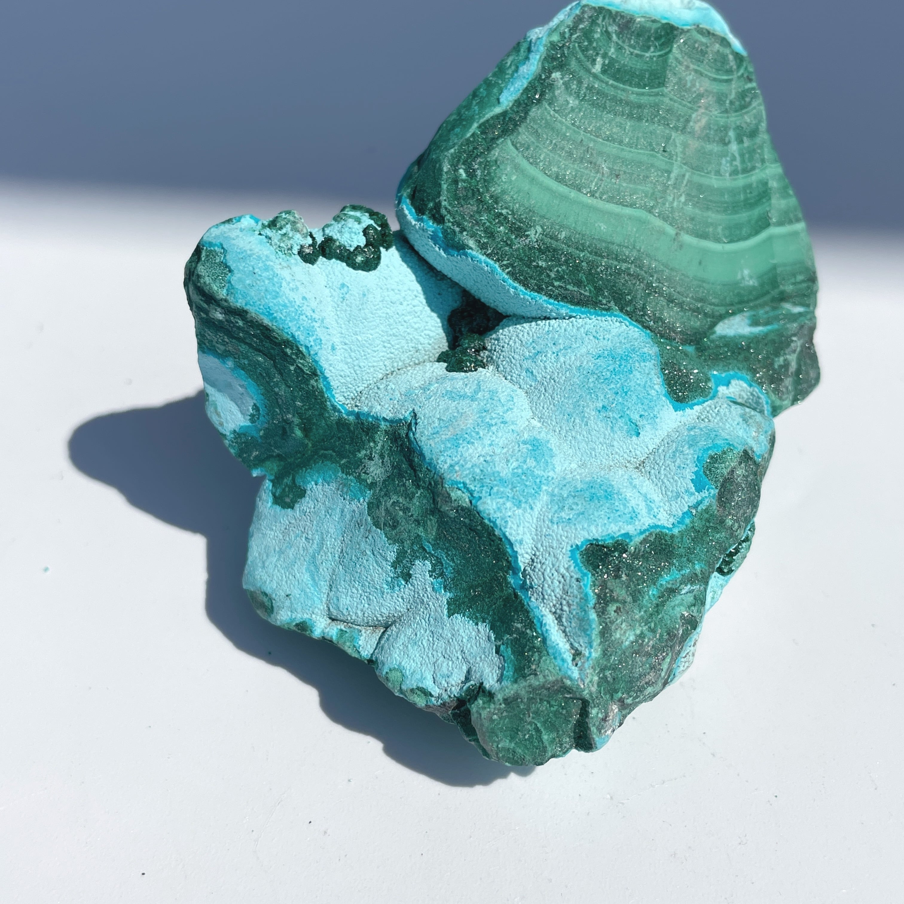 マラカイト with クリソコラ（マラコラ） 原石02◇ Malachite with