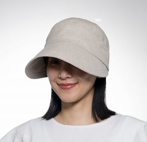 【2026年春夏】リネンコットンこつばギャザー ジョッキーハット|ベージュ/ブラック/カーキ/ブラウン Linen-Cotton Gathered Jockey Hat – Short Brim