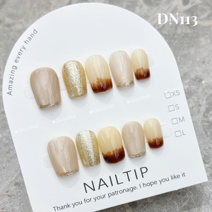 DN113 ネイルチップ　ハンドメイド 長さ選べる　写真はショートオーバル 　サイズXS/S/M/L　ツールキット付き　収納ケースあり　