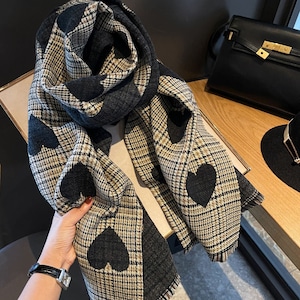 sweet heart check stole(2color)<a2936>