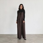 ストラップ調節 ワイドサロペットパンツ