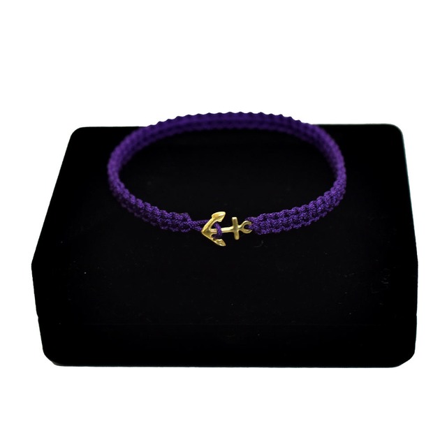 【無料ギフト包装/送料無料/限定】K18 Gold Premium Anchor Bracelet / Anklet Purple【品番 17S2010】