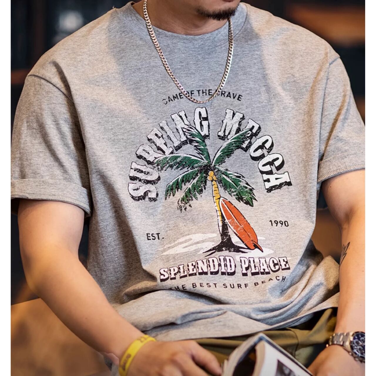 グラフィックプリント ボックスシルエット Tシャツ 00324