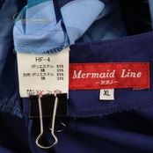フラダンス 衣装 MermaidLine マーメイドライン ワンピース ドレス ブルー系 プルメリア柄 ラウアエ柄 花柄 植物柄 ハワイアンプリント ハワイアン アロハ フラ ダンス レッスン 練習 ハワイアンダンス フリル フレアスカート 青 紺 緑 黄 紫 ネイビー系 パープル系 グリーン系 イエロー系 華やか 鮮やか かわいい おしゃれ 上品 大人っぽい