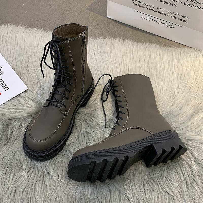 ショートブーツオータムレッドサイドジッパー 靴 シューズ 秋物 フェイクシューズ44022842520