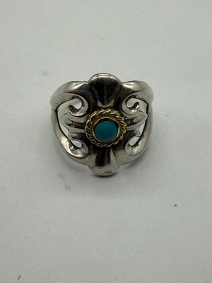 ゴローズ　美品　金縄ターコイズキャストリング25号