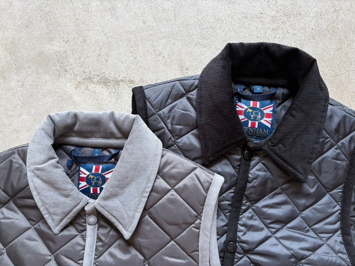 ラベンハム クロップド レイドン ジレ グレー 10 新品 キルティング ベスト LAVENHAM（ラベンハム） ベスト ジレ Cropped Raydon Gilet Womens