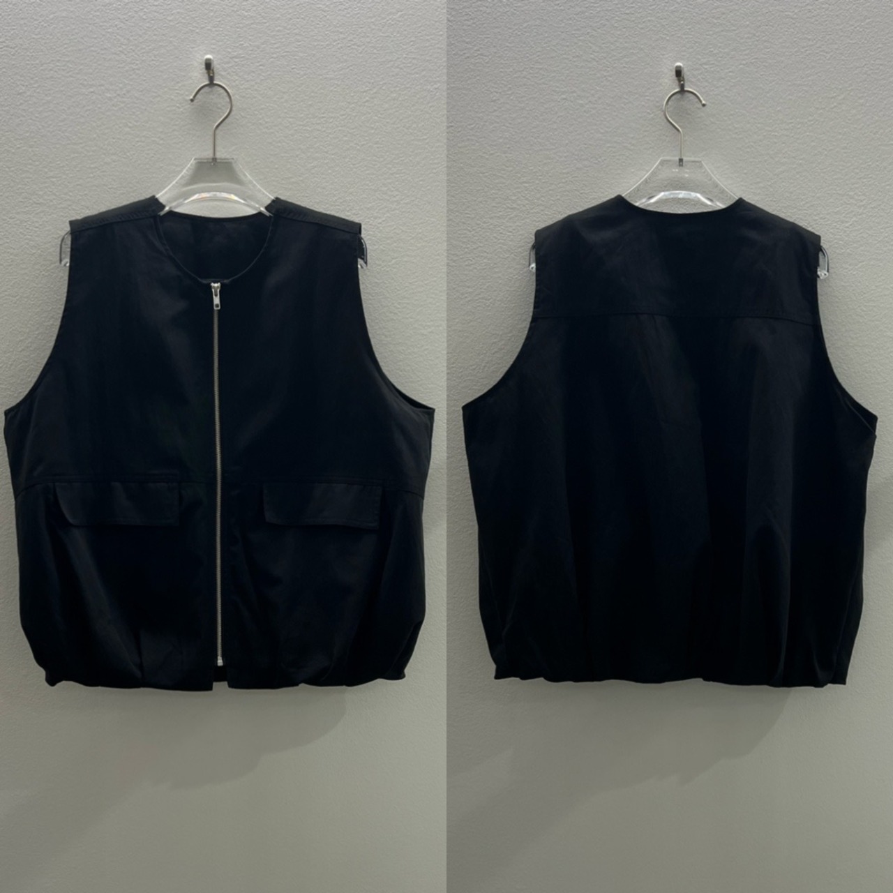 ツイルZIPバルーンvest/ブラック