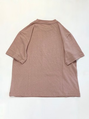 HARVESTY・綿ベルギーリネン天竺　半袖クルーネックボックスT・ピンク　A52607