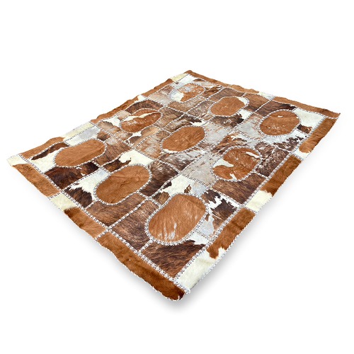 【ヴィンテージ カウラグ 牛革 パッチワーク ラグマット】