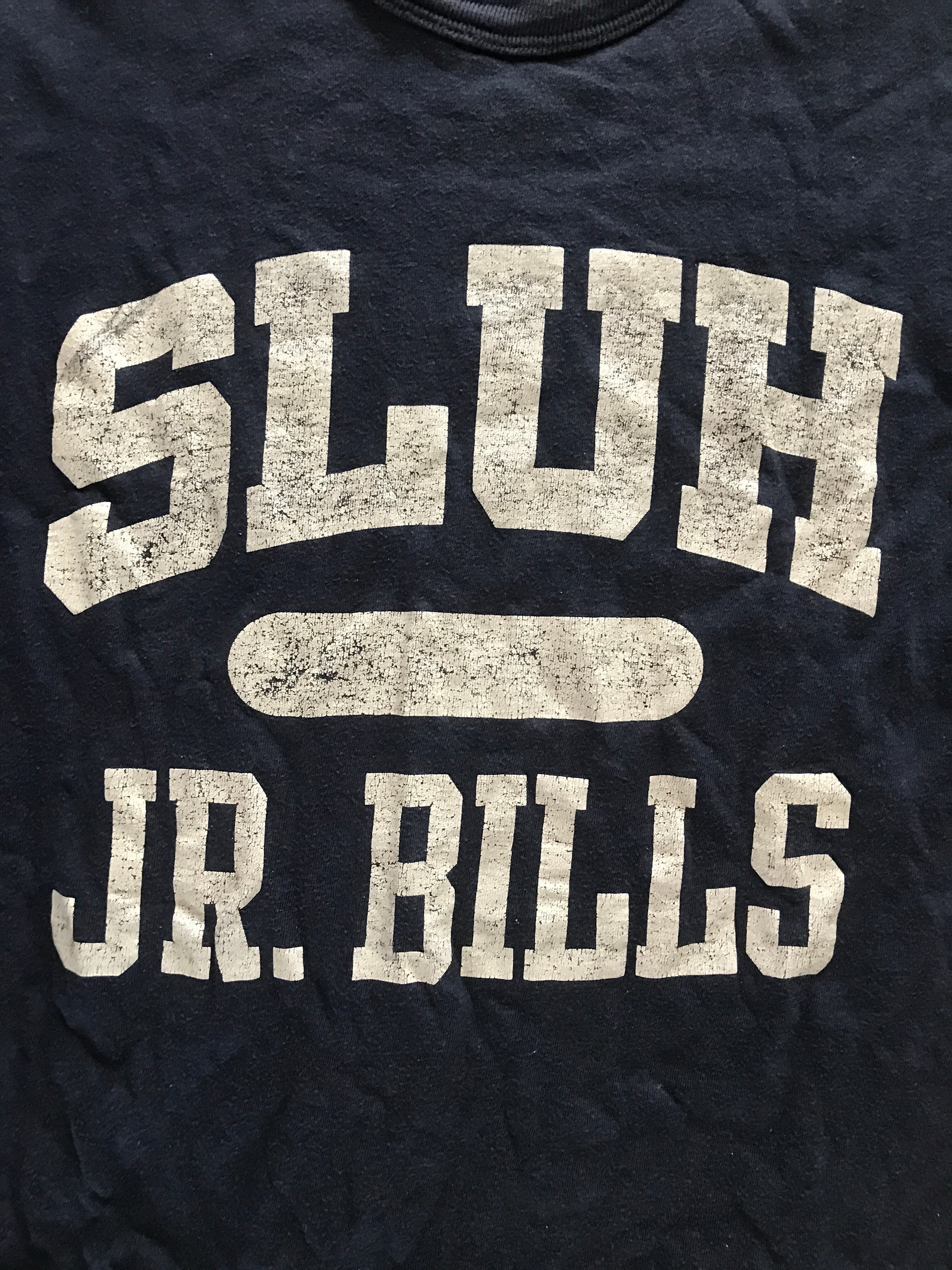 80's Champion トリコタグ "SLUH JR. BILLS" リバーシブルTシャツ 3段プリント 表記(M)