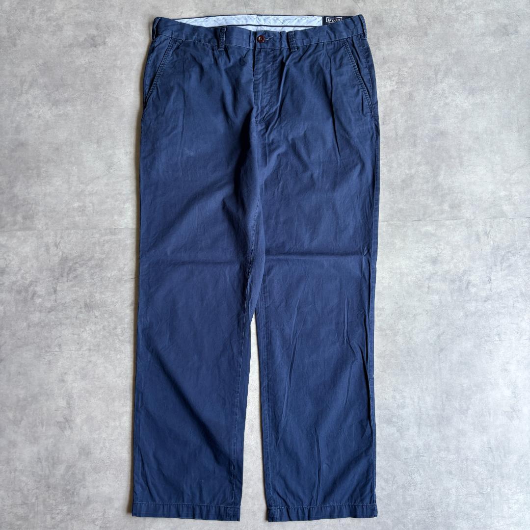 ポロバイラルフローレン W36 ポロチノ チノパン 古着 ボトム 紺 22593