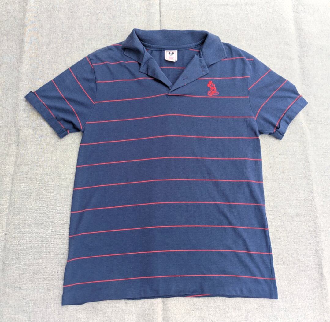 80s mickey mouse border polo shirt 1poiot 刺繍 logo 小岩店