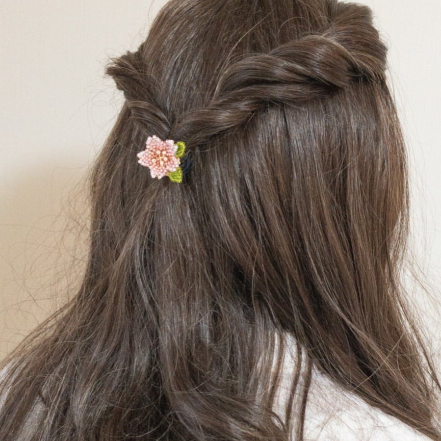 桜 リース 緑 ヘアゴム