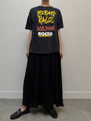 CU13-2 90s USED RADIO TEE "100.3 FM ROCKS" -BLACK-