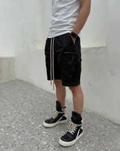 【数量限定】アシンメトリージップカーゴショーツ(IBROWN-431)