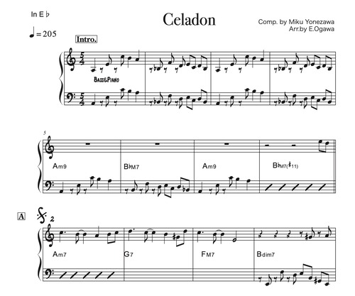 Celadon　譜面 inE♭