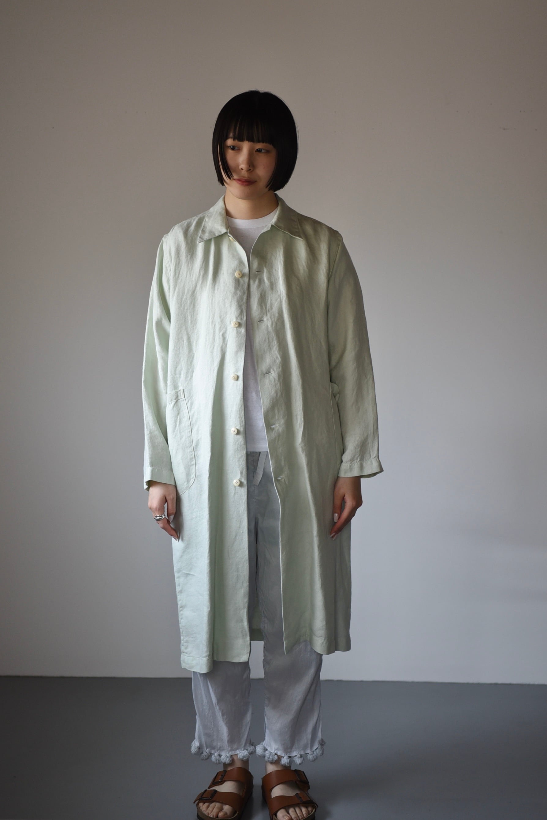 quitan ｜100%ヘンプロングシャツ｜ミントセージ | 岡の oka no