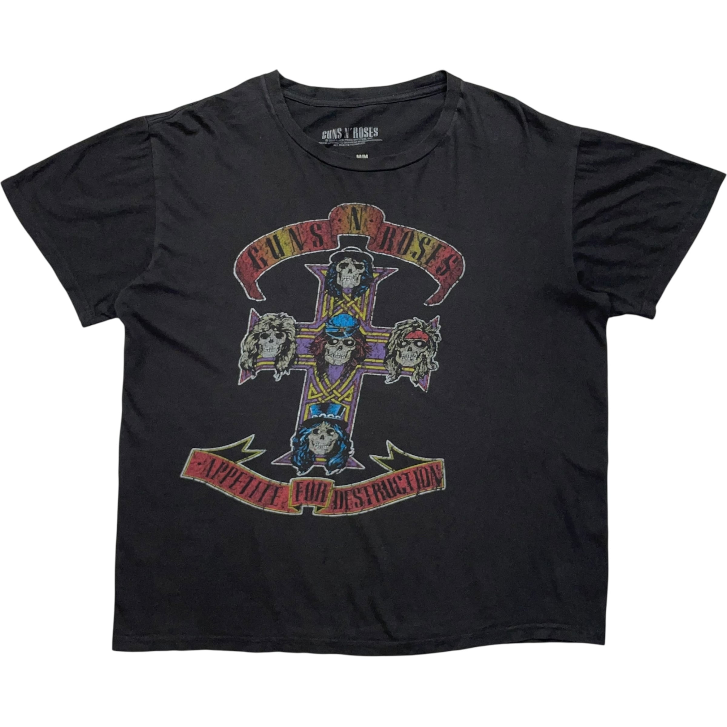 《M》GUNS N’ ROSES ガンズ・アンド・ローゼズ バンドTシャツ アペタイト・フォー・ディストラクション フロントプリント ブラック no.8483