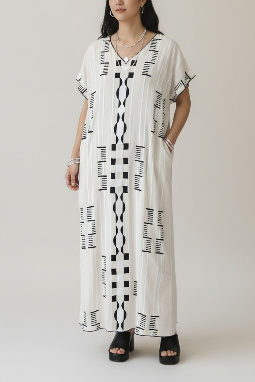 エンブロイダリー マキシドレス Embroidered Maxi Dress(26S33003E)