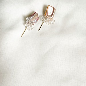 Crystal bubble pierce&earring