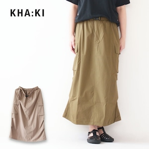 KHA:KI [カーキ] AIR RIP CARGO SKIRT [MIL24HSK3091] エアリップカーゴスカート・2WAYスカート・Iラインシルエット・バールンシルエット・ミリタリー・LADY'S [2024SS]