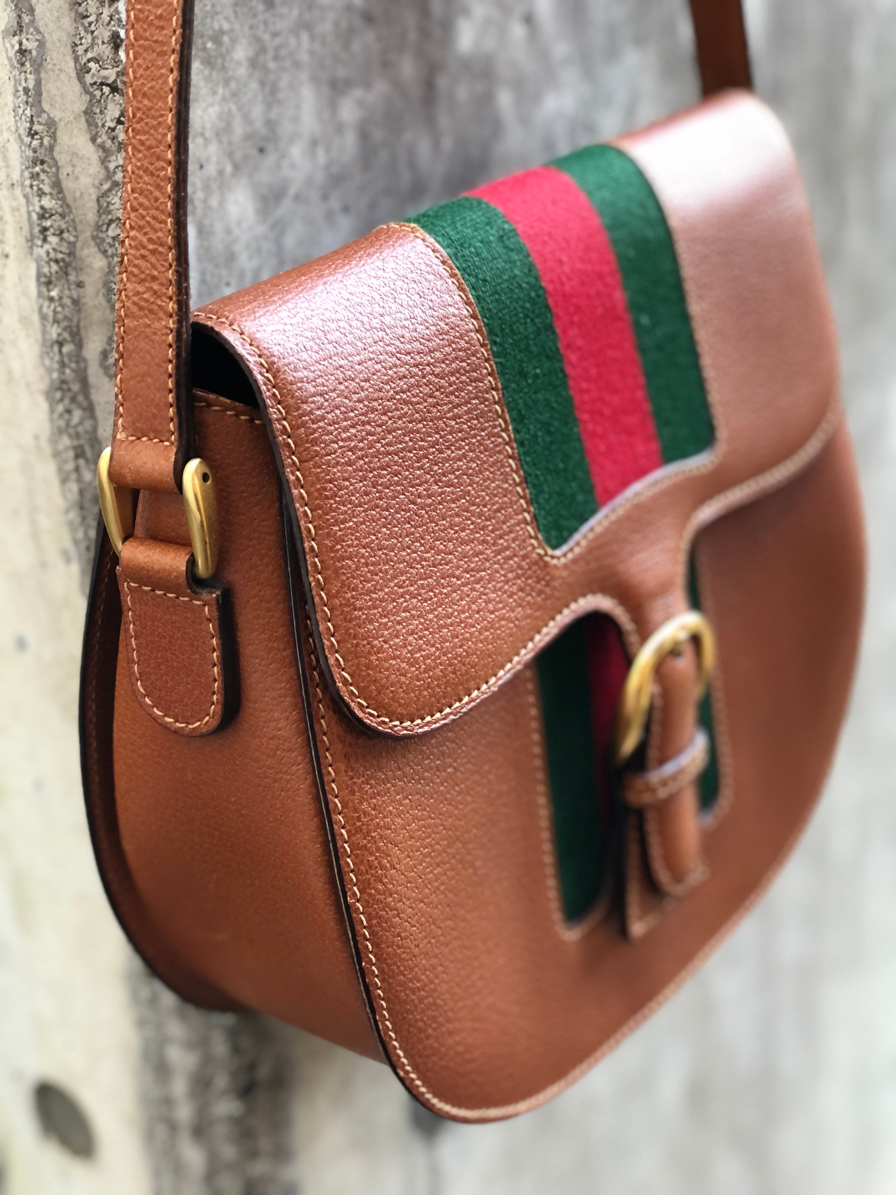 GUCCI グッチ シェリーライン レザー フロントベルト ショルダーバッグ ...