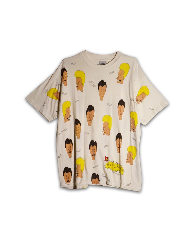 90s ビーバス ＆ バットヘッド 総柄 プリント Tシャツ BEAVIS and