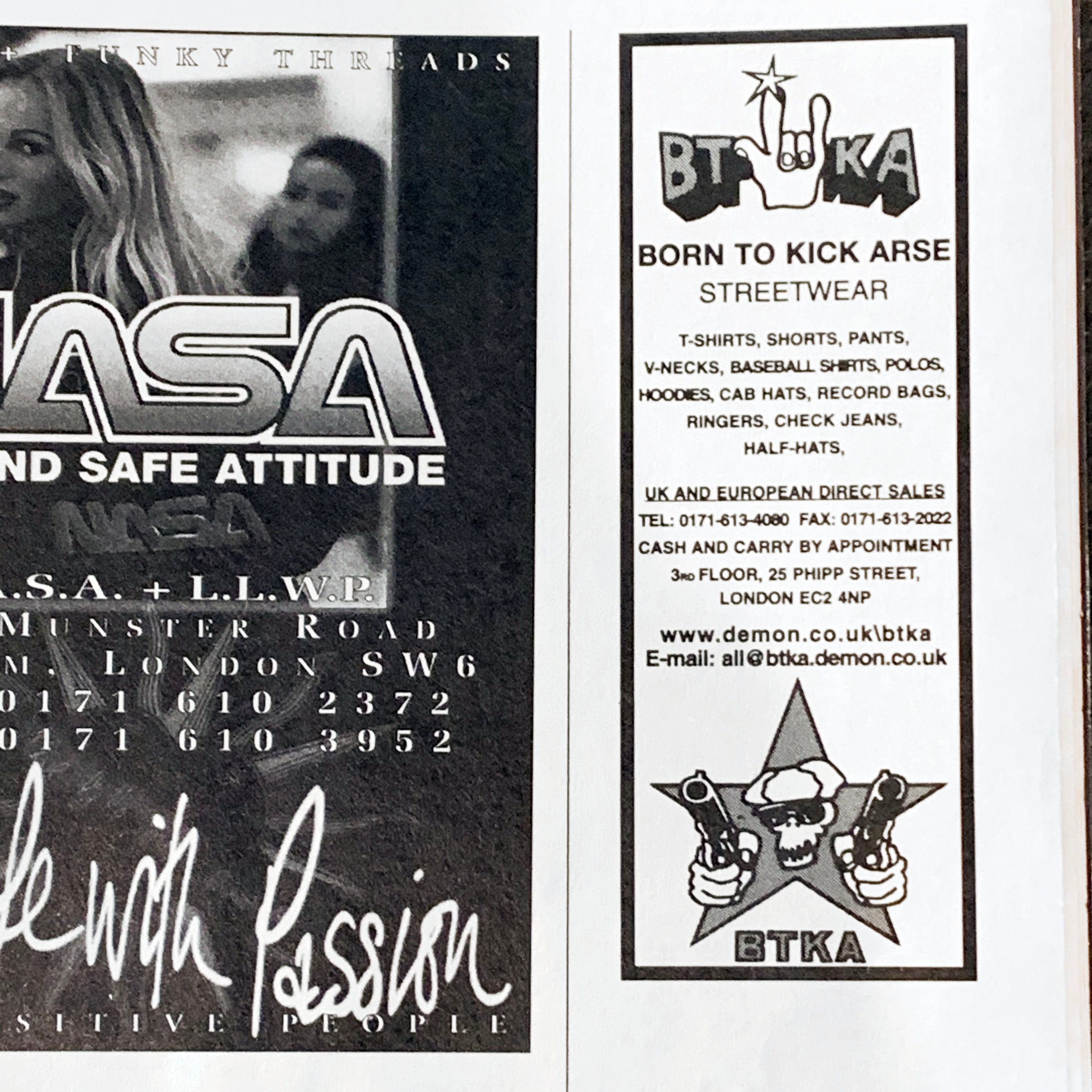Born To Kick Arse』 90s UK vintage L/S T-shirt | excube.e_shop