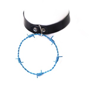 【SHOP BIOHAZARD】Barb Wire collar blue
