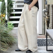 LOUIS RAPHAEL rayon linen 3tuck wide slacks