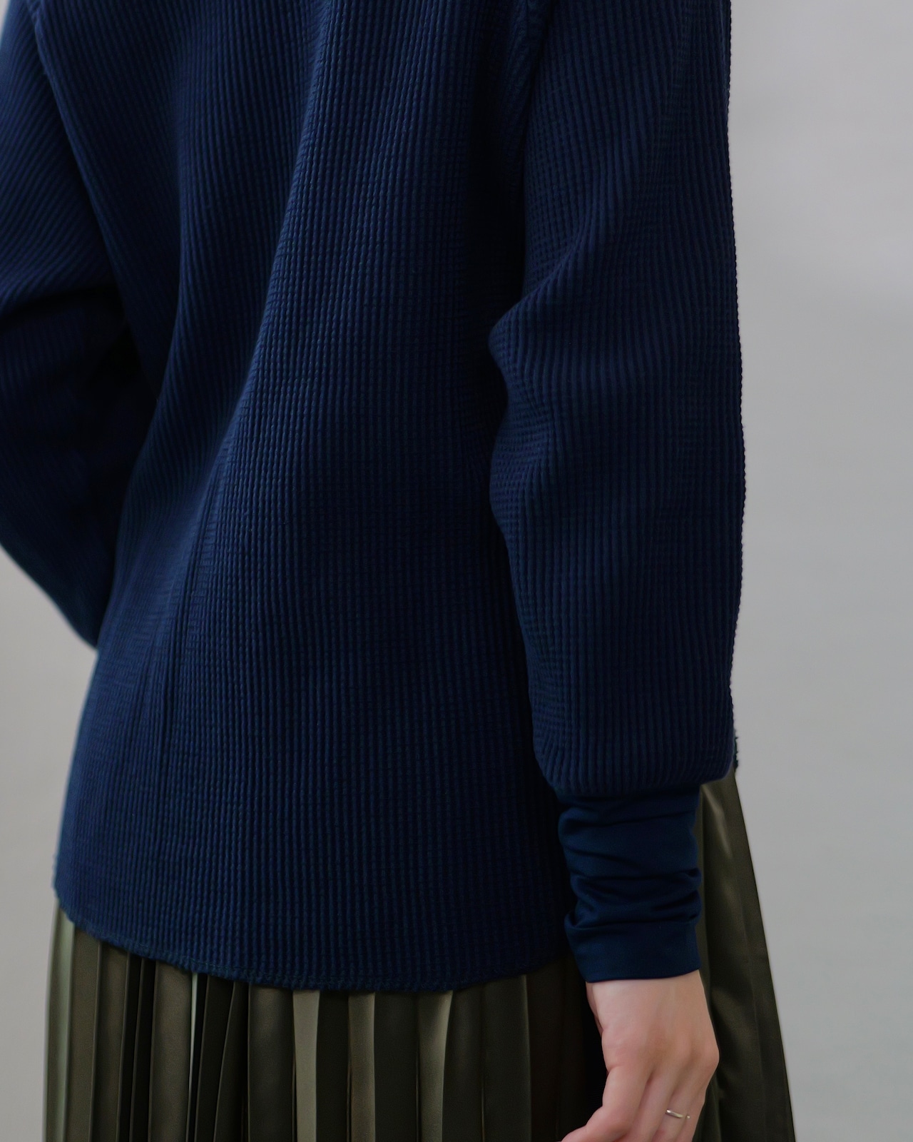 RITSUKO KARITA - Louise Hook Thermal Top :Navy|メタルフック/コットンサーマル/ユニセックス