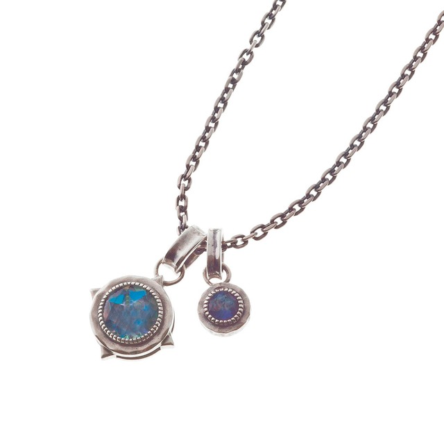ダブルラウンドペンダント シルバーネックレス AKP0110  Double round pendant silver necklace　 シルバーアクセサリー  Silver jewelry