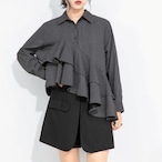 asymmetry ruffle tops / l0913