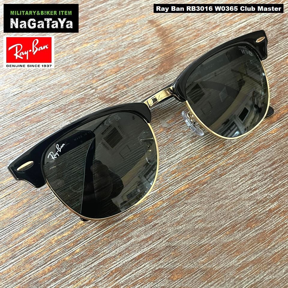 レイバン Ray Ban サングラス RB3016 W0365 クラブマスター ブラックフレーム×グリーンレンズ イタリア製