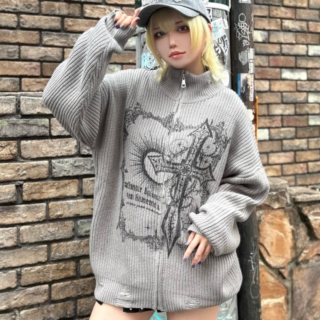 【10/9新着】GothリブニットZIPトップス
