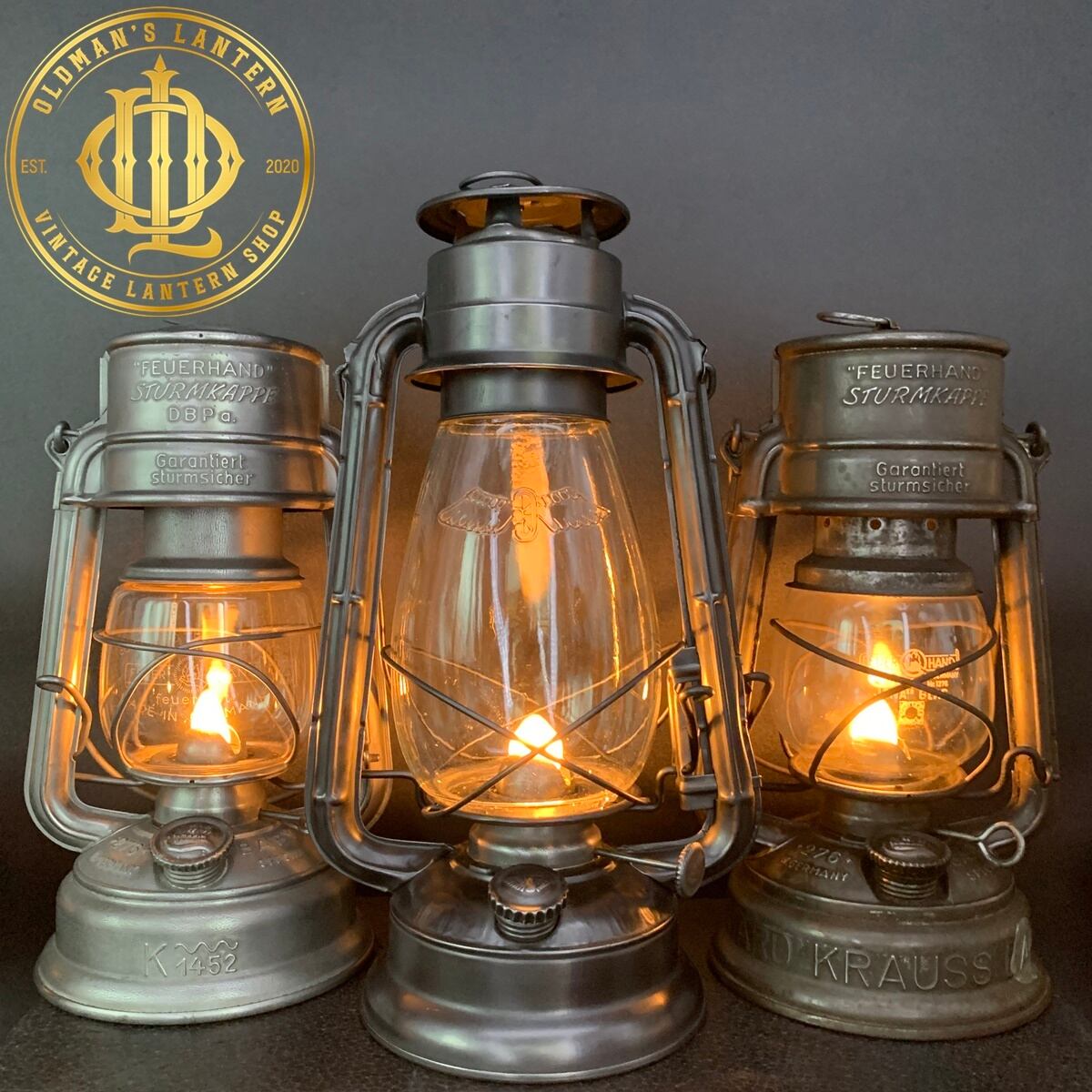 K1452 エンボス FEUERHAND 276StK DBP.a AUER glass | Oldman's lantern