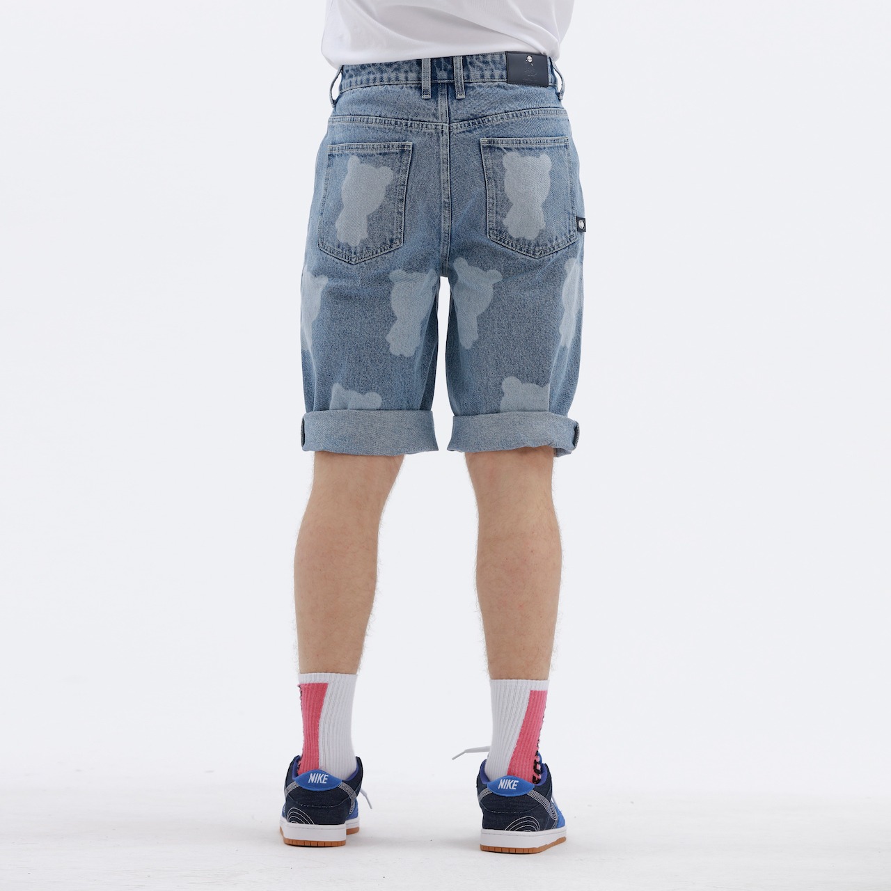 【HIPANDA ハイパンダ】メンズ ショート デニム パンツ MEN'S SHORT DENIM PANTS / LIGHT BLUE・BLACK