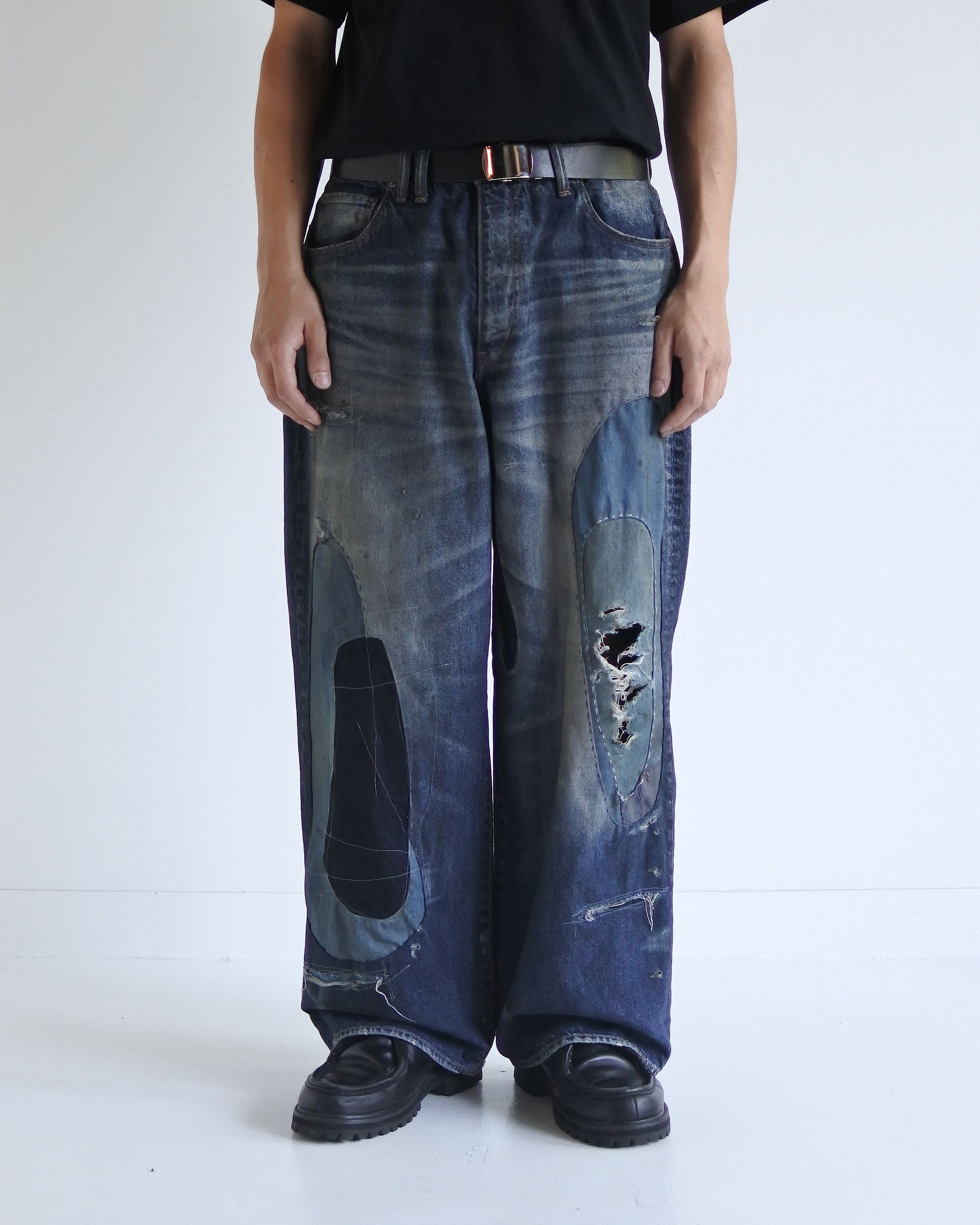 ANACHRONORM】REMAKED WIDE 5P DENIM PANTS - INDIGO | standlobby