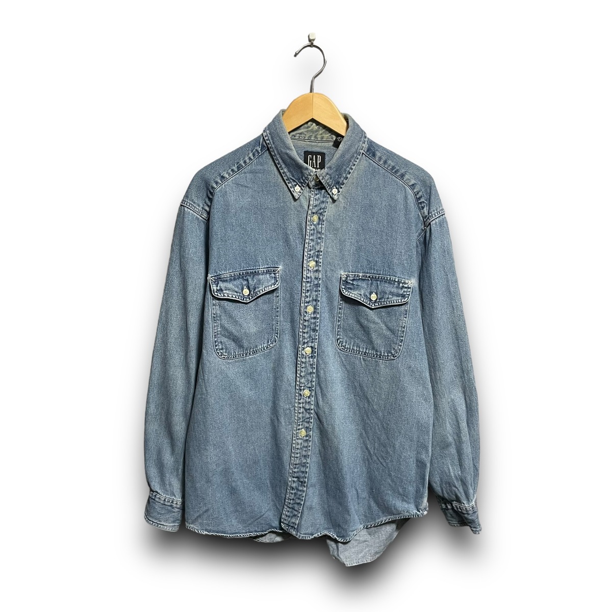 L】【90年代】Old GAP オールドギャップ デニムシャツ ボタンダウン 