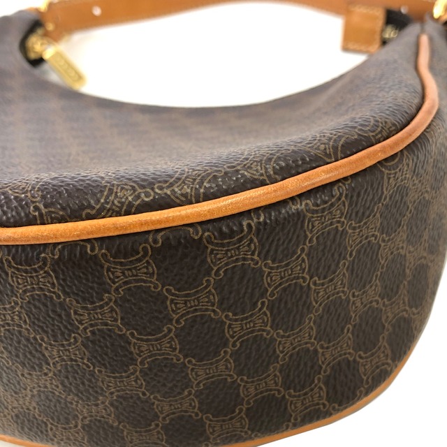 CELINE セリーヌ マカダム PVC レザー AVA ホーボーバッグ ショルダーバッグ ブラウン vintage ヴィンテージ オールド j3grwx