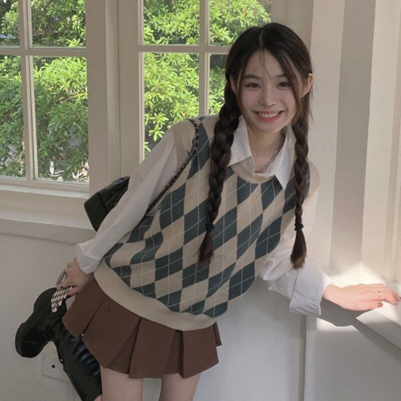 ルーズラウンドネックプルオーバー ニットセーター 薄手ホワイトシャツ オータム 秋物 ウィンター 冬物 Oネック YY-ファッション39224435895