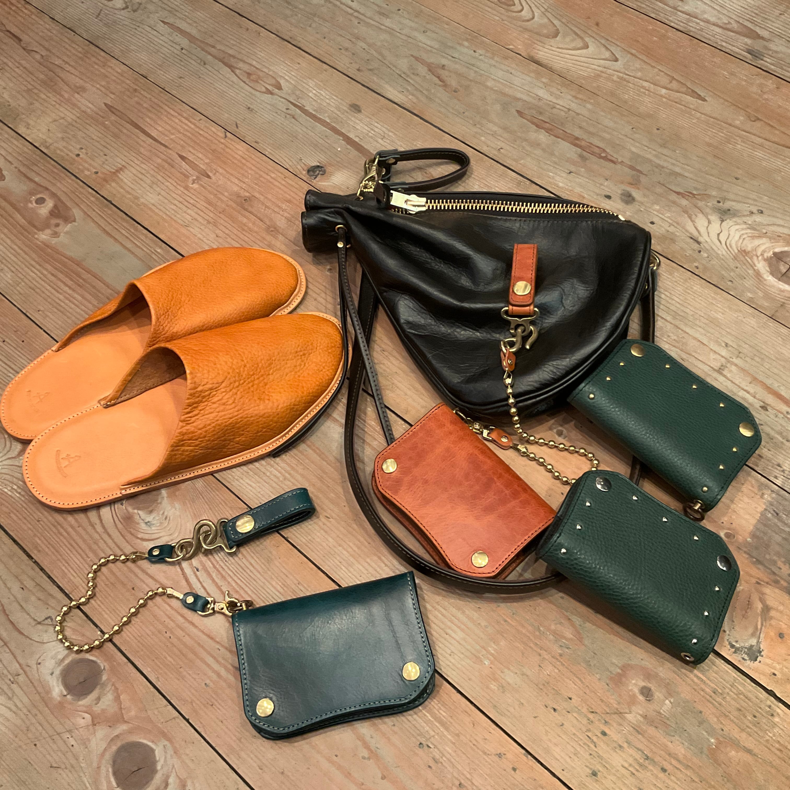 GrooverLeather shoulder bag 巾着 馬革 waist bag pouch body bag 新